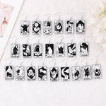 1Pair Drop Earring Black White Cat Tarot Card Charms  Sun Moon Star And The Lovers Divination Card Fashion Jewelry Gift